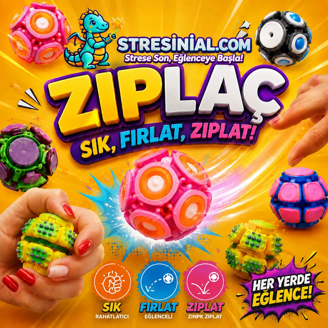 Stresini Al - Ziplaç Yeni Nesil Zıplayan Top Oyuncak